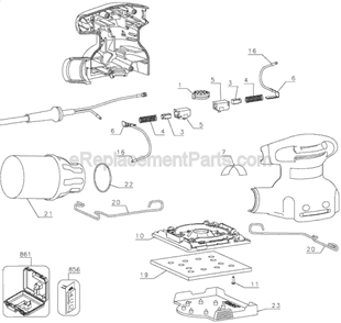 Page A Diagram and Parts List for FS540K Type 1 Black and Decker Sander Polisher